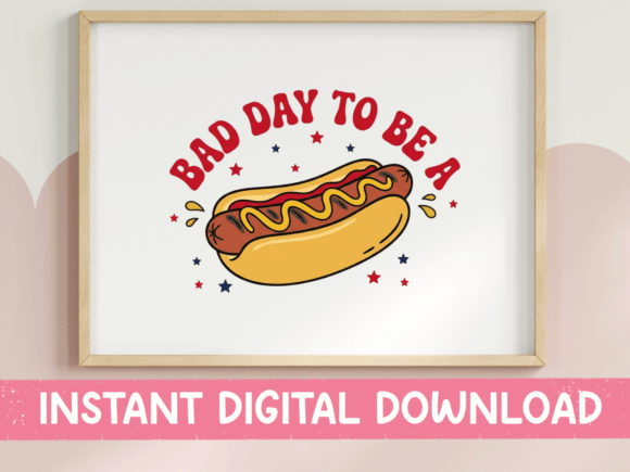 Bad Day to Be a Hot Dog Print: A Bold Graphic Design Asset
