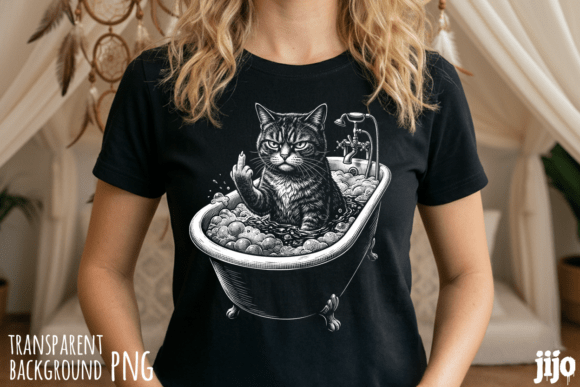 Cat Bathtub Middlefinger Sarcastic PNG: A Designer's Guide