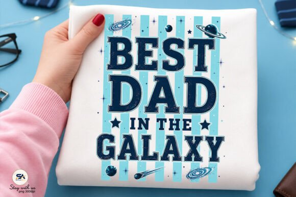 Celebrate Stellar Dads with the Best Dad in the Galaxy Striped Dad PNG