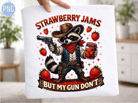 Funny Raccoon Cowboy Strawberry Jams PNG: A Design Asset Breakdown