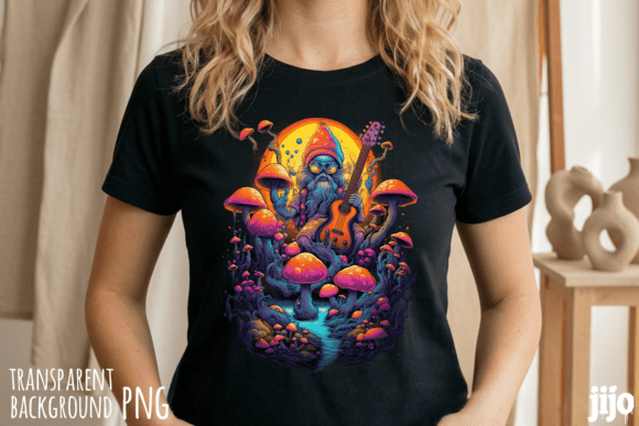 Gnome Mushroom Guitar Psychedelic PNG: Your Next Creative Obsession