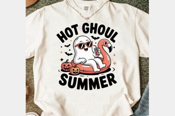 Hot Ghoul Summer Png: A Floatie Ghost Png for Modern Design
