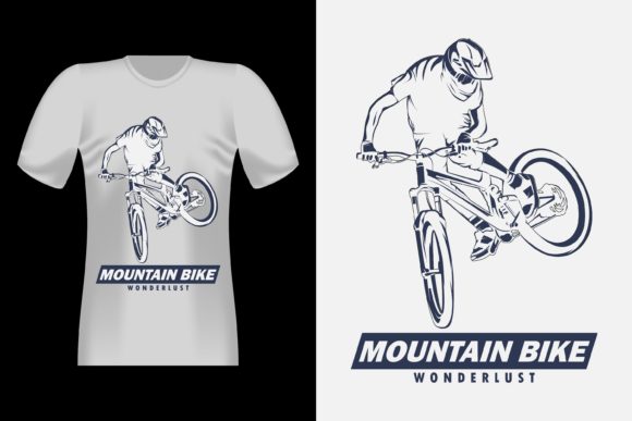 Mountain Bike Wonderlust Silhouette: A Vintage Adventure in Vector Design