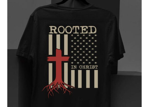 Rooted in Christ T-Shirt Design: A Faith-Based Digital Asset