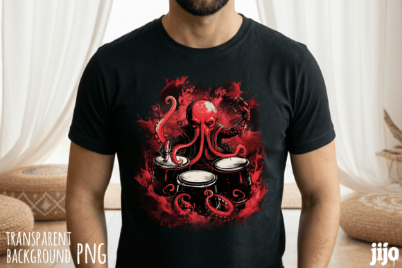 Unleash Your Creative Rhythm with This Octopus Drummer PNG